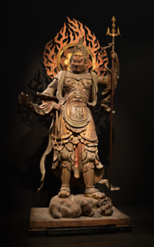 Statue of Komokuten (Virupaksa), the Heavenly King of the West. Wood, 12th century Standing Komoku Ten (Virupakusa) Heian Period, 12th century.tiff