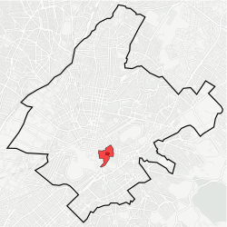 Kaupungin kartta, jossa Sýntagma korostettuna.