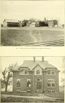 Delaware Station, College, Station and Main Buildings, 1900