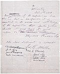 Declaración de Roosevelt sobre la expulsión del padre Zahm, 1 de febrero de 1914