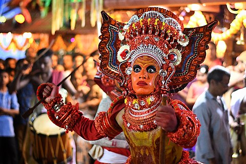 Theyyam (Teyyam, Theyam, Theyyattam) is a popular ritual form of worship in Kerala, India.