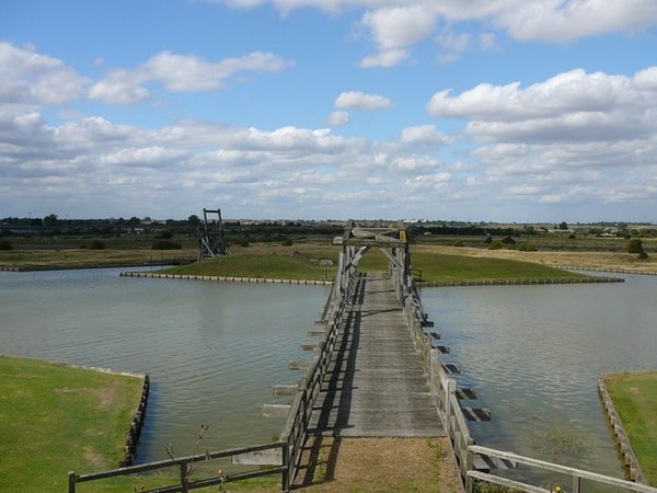 The 17th-century ravelin, drawbridges and the inner moat