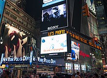 The "Zipper" news ticker at One Times Square, New York City 2012. Times Square at Night (7823233398) crop.jpg