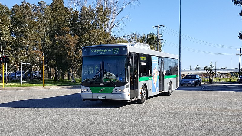 File:Transperth Volvo B7RLE (Volgren CR228L Futurebus) TP1699 @ Sevenoaks Street & Cecil Avenue,Cannington.jpg