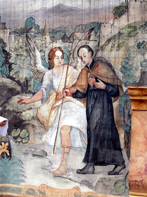 Święty Stanisław Kostka pielgrzymujący do Rzymu