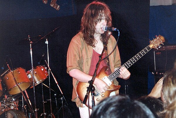 Donockley on guitar with You Slosh in 1991