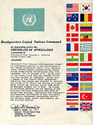 Командный сертификат Организации Объединённых Наций об оценке, присвоенный за операцию Пол Буньян