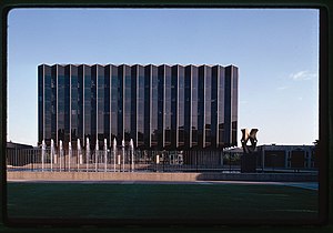 Large numbers of Americans pursued higher education after World War II. Pictured: the University of Chicago Law School (1955-63) University of Chicago Law School, 1955-63. Law School - 00441v.jpg