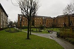 Much of the Student Village was constructed in the late 1980s and early 1990s University of Strathclyde The Village.jpg