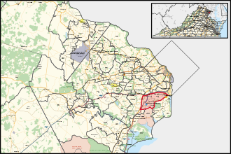 District map from the 2023 election Virginia's 17th House of Delegates district (since 2024).svg