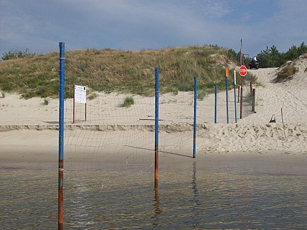 Fencing on the Vistula Spit marking the external border between Poland and Russia