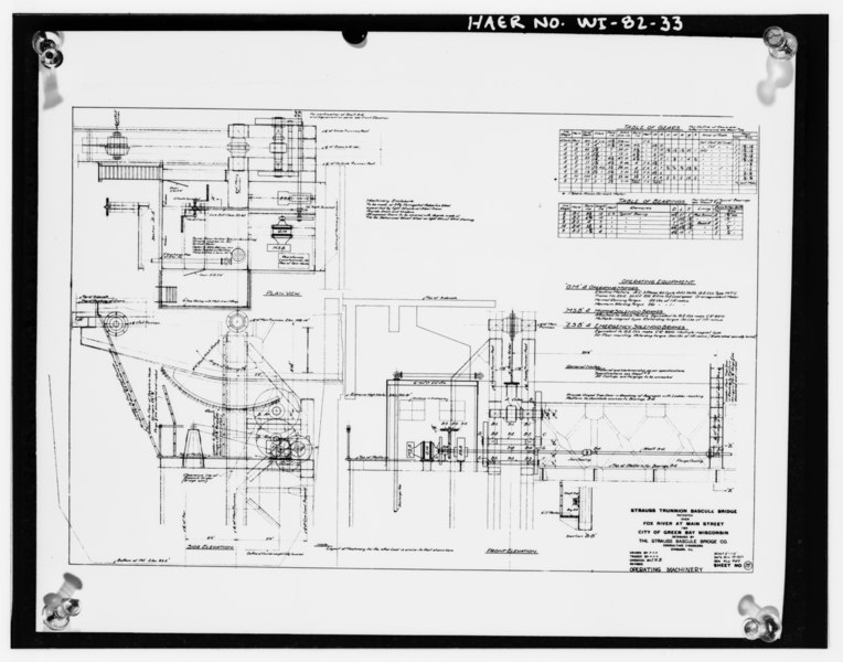 File:Wayne Chandler, Photographer, March 1996 Photographic copy of blueprint copy of original plans, dated 1921, by Strauss Bascule Bridge Company. Blueprint in possession of City of HAER WIS,5-GREBA,5-33.tif