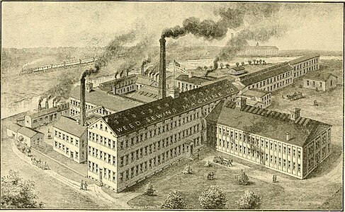1889 Weed Sewing Machine Company, later, home of the Pope Manufacturing Company Frog Hollow (near Pope Park), Hartford