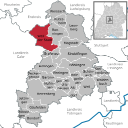 Läget för Weil der Stadt i Landkreis Böblingen