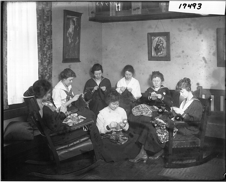 File:Western College knitting (class?) 1918 (3191528530).jpg