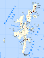 Mapa de las Islas Shetland.