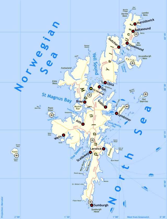 Map Of Shetland Islands And Norway List Of Shetland Islands - Wikipedia