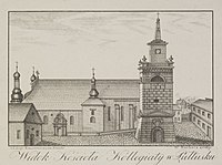 Kościół na litografii z ok. 1827–1830