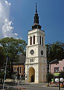 Neo-baroque tower in Uniejów, Poland  