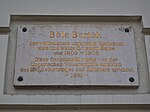 Béla Bartók - Gedenktafel