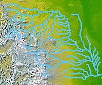 The Judith River, in Montana is a region one of the few areas that are said to contain "Uronautes" fossils Wpdms nasa topo judith river.jpg