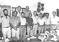 מפקדי יחידת אחסנה ימית[ב] בביקור במחנה הקישון. מארח אל"ם עמנואל כרמי משמאל, 1982.