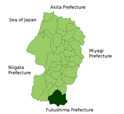 موقعیت Yonezawa در استان یاماگاتا