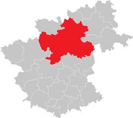 Poloha obce Zwettl v okrese Zwettl (klikacia mapa)