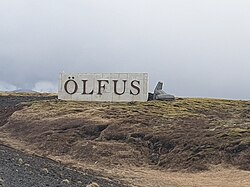 Merki sveitarfélagsins við Þjóðveg 1