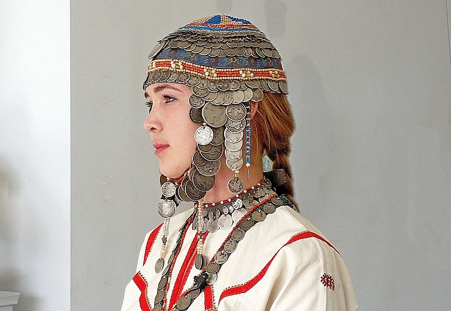 A Chuvash girl in traditional dress.