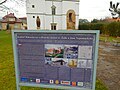 Information sign on the history of the Church of St. Sophia and the Rákóczi family manor house (November 2017)