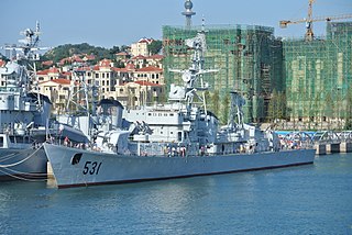 Chinese frigate <i>Yingtan</i> (531) Type 053K frigate