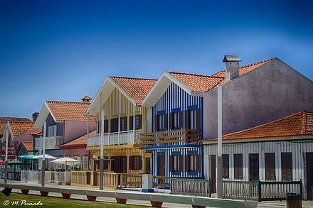 Colorful houses in Costa Nova