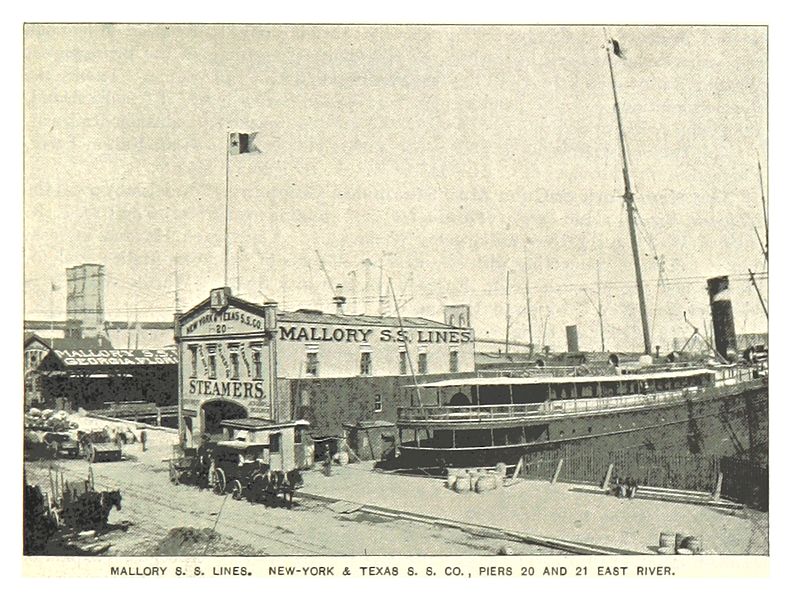 File:103 MALLORY STEAM SHIP LINES. NEW-YORK AND TEXAS STEAM SHIP CO. PIERS 20 AND 21 EAST RIVER.jpg
