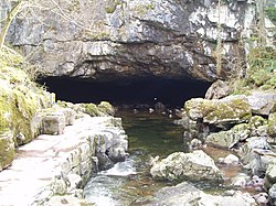 Porth yr Ogof - the scene of 11 fatalities 1 entrance to Porth yr ogof.jpg