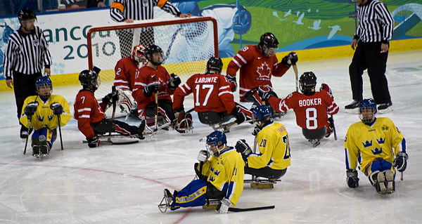 Canadian national sledge hockey team vs Sweden, Vancouver 2010 Paralympics