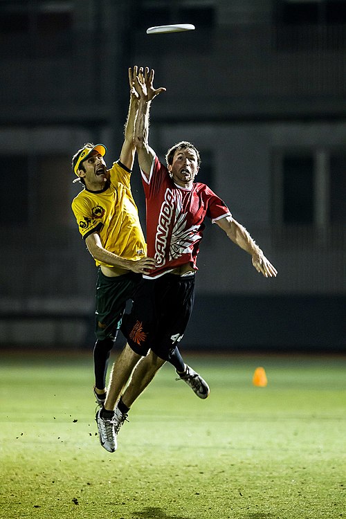 Australia vs Canada, ultimate players at the 2012 WUGC in Japan. Ultimate Canada