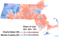 2014 Massachusetts gubernatorial election results map by municipality.svg