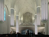 View from the chapel choir to the assembly hall, the two rooms can be separated or combined for different uses