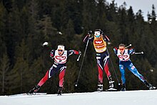 Diggins (at right) in Seefeld, 2018 20180128 FIS NC WC Seefeld Flugstad Weng Diggins 850 3182.jpg