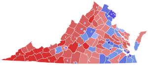 Mappa dei risultati delle elezioni del Senato degli Stati Uniti del 2018 in Virginia per contea.svg