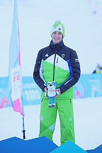 Mark Hafnar en la ceremonia de la mascota en los Juegos Olímpicos de la Juventud de Invierno 2020 en Lausana