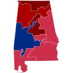 Alabama's results 2020 U.S. House elections in Alabama.svg