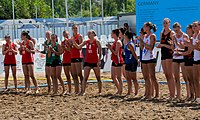 Deutsch: Beachhandball Weltmeisterschaften 2022; Tag 4: 24. Juli 2022 – Frauen, Halbfinale, Niederlande-Deutschland 0:2 (14:23, 14:26) English: 2022 Beach handball World Championships; Day 4: 24 July – Women Main Round – Netherlands-Germany 0:2 (14:23, 14:26)