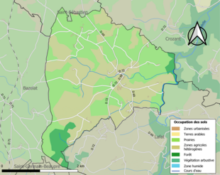 Kolorowa mapa przedstawiająca użytkowanie gruntów.