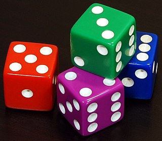 <span class="mw-page-title-main">Dice</span> Throwable objects with marked sides, used for generating random numbers