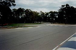 Senna Chicane viewed from Pit Straight Adelaide Grand Prix Track Senna Chicane.jpeg