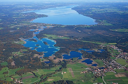 Aerial image of the Osterseen (view from the south)