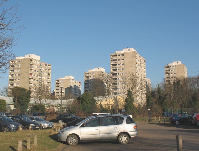 Some of the many high-rise blocks on the large Alton Estate