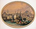 The bosphorus in Istanbul Watercolour, Ottoman Empire